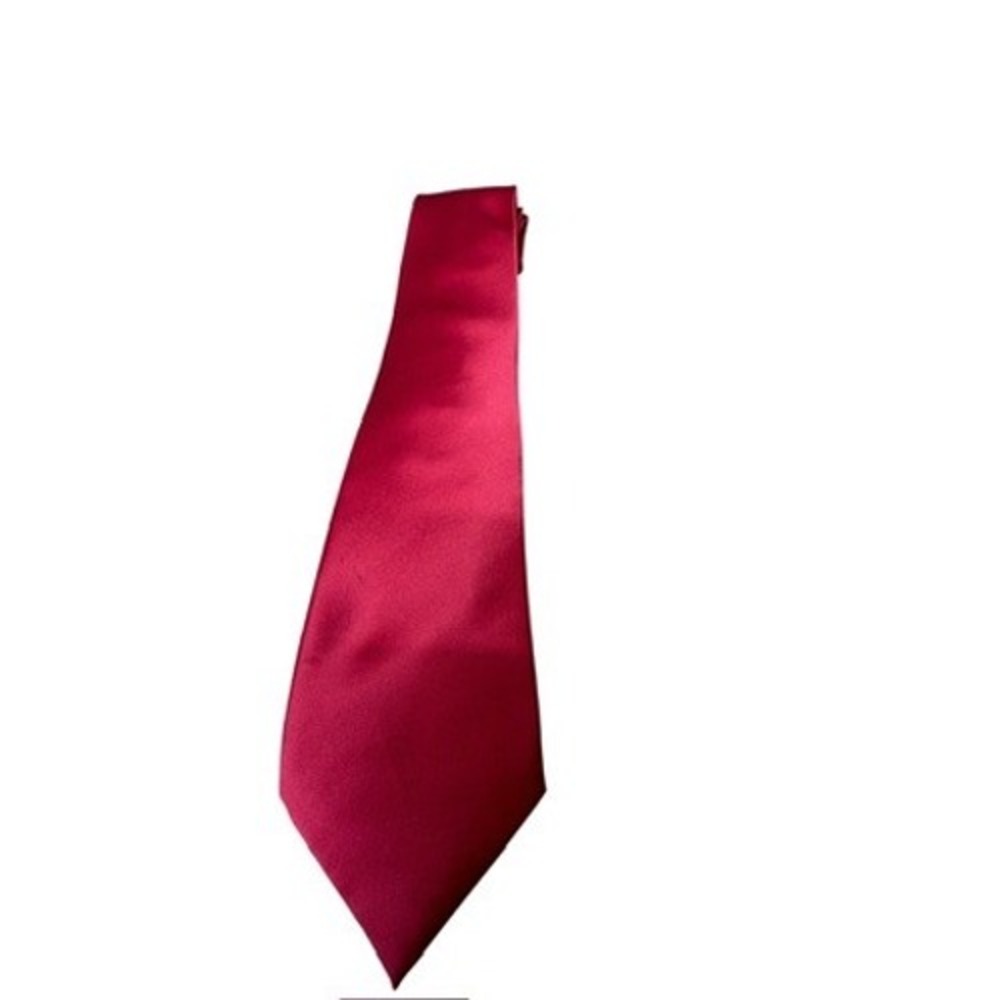 Donald J Trump Signature Collection Red Silk Tie Extra Long Solid Satin Mens
